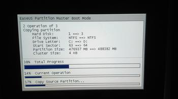 EaseUS Partition Master パーティションコピー画面